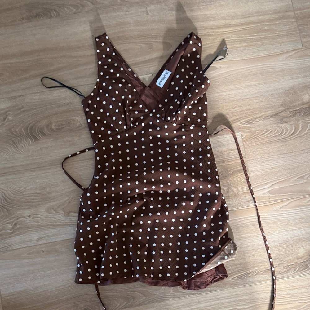 Princess Polly Brown Polka Dot Slip Dress